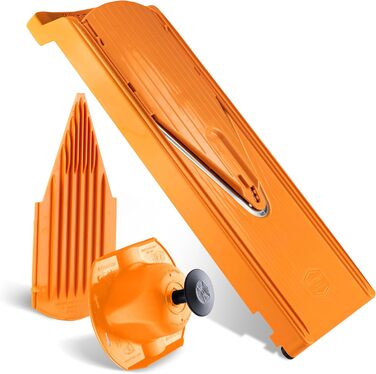 Börner V3: Овочевий тертак для кухні з нержавіючої сталі, 5 типів нарізки, з тримачем для фруктів, помаранчевий/білий (Базовий набір)