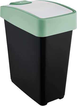 Контейнер для відходів преміум-класу keeeper з відкидною кришкою, м'який на дотик, магнієвий, графітово-сірий (25 л, скандинавський зелений)