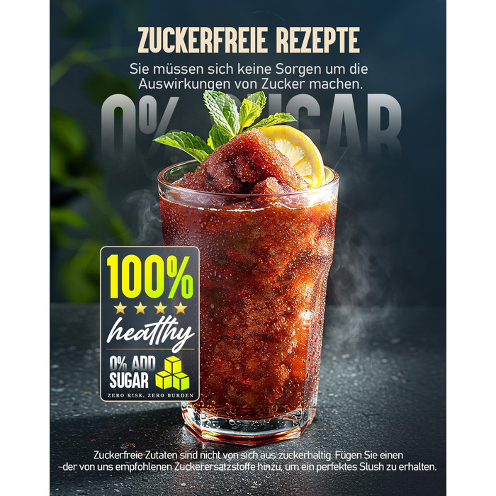 Машина для приготування сляшів 2L, без льоду, для дому, самоочищення, 5 режимів, сляші, молочні коктейлі, фраппе та заморожені коктейлі (оновлена версія), сірий колір