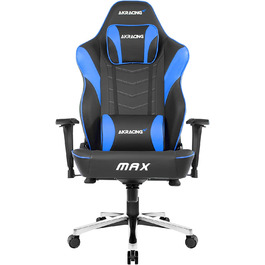 Ігрове крісло AKRacing Master Max, штучна шкіра PU, гарантія 5 років (чорний/синій)