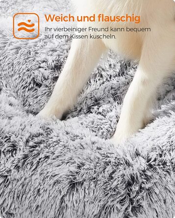 Підстилка для собак FEANDREA, подушка для собак, пухнастий килимок для собак, довгий плюш, 110 х 73 см, м'яка набивка, можна прати в пральній машині, кошик для собак, багатофункціональна, портативна, світло-сіра PGW203G01 XL (110 х 73 см) світло-сірий