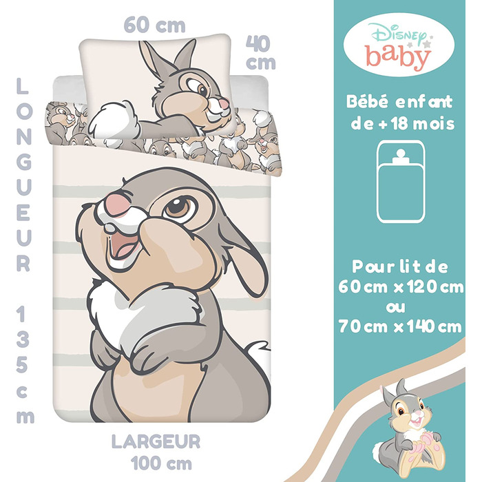 Комплект постільної білизни Disney Bambi Knocker 2 шт. гр. 100 х 135 см, 40 х 60 см, 100 бавовна