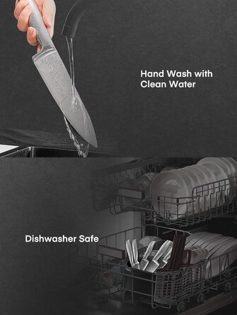 Набір ножів FOHERE з бруском для заточування, 14 предметів. Професійний набір кухонних ножів з нержавіючої сталі, ергономічні ручки, ідеальний подарунок