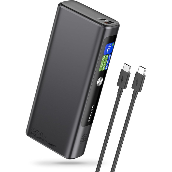 Порти, сумісний з iPhone, Samsung, MacBook, Dell, 130W Powerbank 18400 mAh, 3