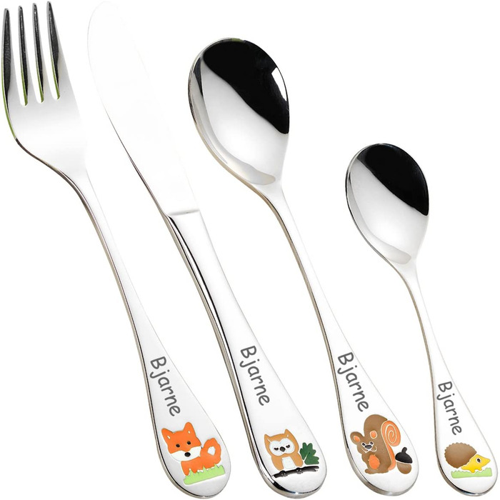 Дитячий набір столових приборів Esmeyer Kinderbesteck Forest (4 шт.) з гравіюванням KB043