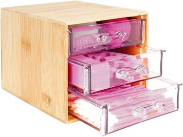 Органайзер Косметична коробка для косметики Аксесуари для макіяжу Дерев'яні аксесуари для макіяжу 23,5x15,5x11 см (Модель 3)
