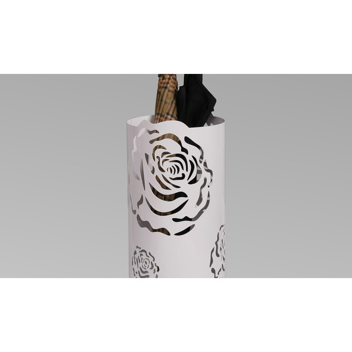 Підставка для парасольки Design Rose, 49 x Ø 22,5 см, матова нержавіюча сталь, Бренд Szagato, Зроблено в Німеччині (підставка для парасольки, тримач для парасольки, тримач для парасольки матовий) (Білий)