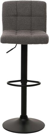 Набір з 2 барних стільців Mendler HWC-G87, регульовані по висоті, обертаються, з тканини Boucle (450г/м²), FSC® сертифіковані (темно-сірий)