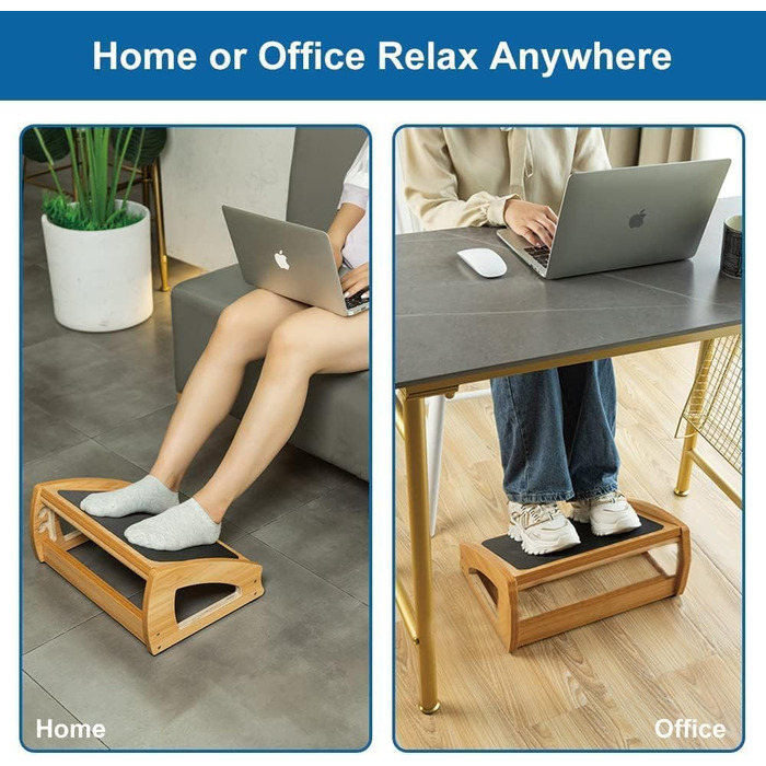 Підставка для ніг StrongTek під стіл, дерево, ергономічна, 3 положення, до 181 кг, для офісу