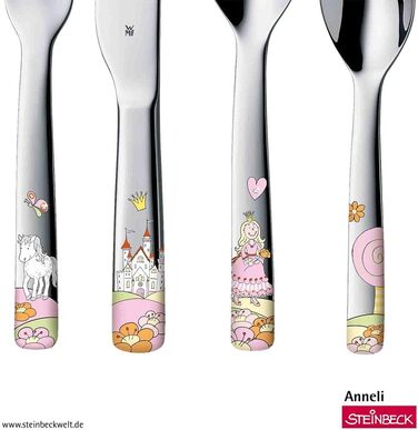 Дитячий набір столових приборів WMF Prinzessin Anneli, нержавіюча сталь, 4 шт., для дітей від 3 років