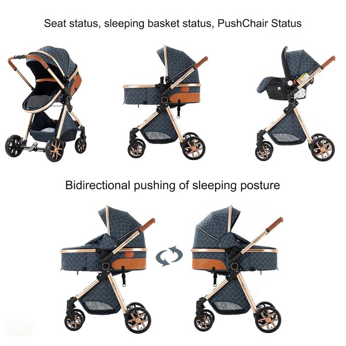 Дитяча коляска MoLi 3 в 1 V9 Dark Grey: комплект, обертовий ручки, люлька, прогулянкова, шасі з алюмінію, складна, великий розмір