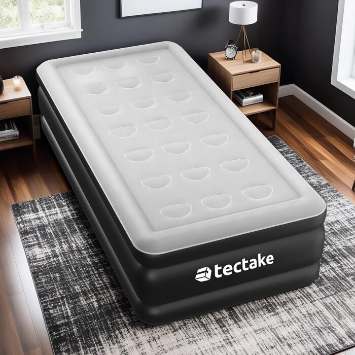 Надувна матрац Tectake® з електропомпою, 200 x 101 x 44 см - для кемпінгу, гостей, подорожей