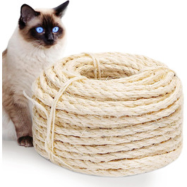 Сизалева мотузка Abio для котячого дерева сизалева мотузка 100 натуральний аксесуар для кішок Домашнє прикраса для саду своїми руками скребкова мотузка 20 м (10 мм, 50 м)