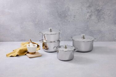 Сковорода LE CREUSET з антипригарним покриттям, 24 см, нержавіюча сталь 3-шарова, набір 4 шт.
