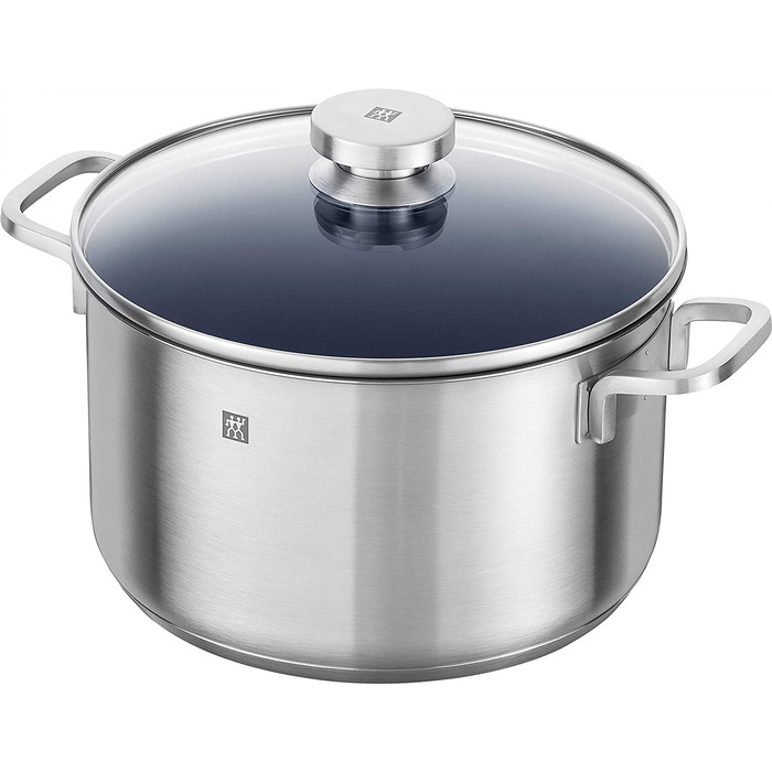 Набір каструль ZWILLING Quadro 5 предметів з нержавіючої сталі, без антипригарного покриття, 4 скляні кришки, підходить для індукційних плит