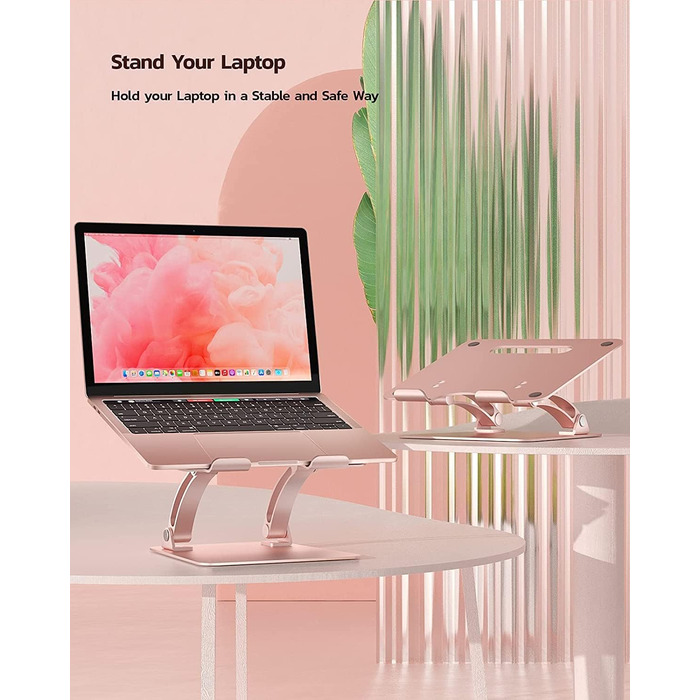 Підставка для ноутбука Nulaxy C1, сумісна з MacBook та іншими ноутбуками - Рожеве золото