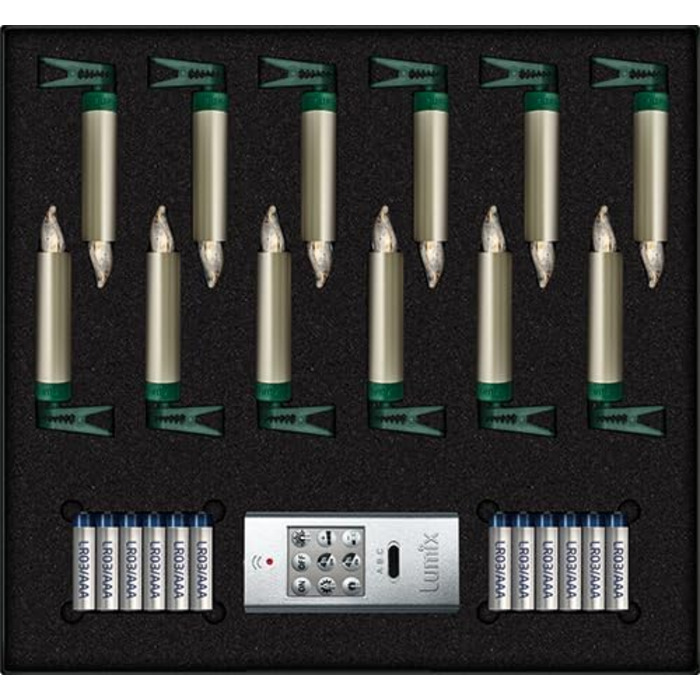 LED-іграшки для ялинки Lumix® Superlight Mini Metallic, комплект 12 шт. з IR-пультом, Cashmere