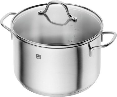 Набір каструль ZWILLING Flow, 5 шт., з кришкою з термостійкого скла, індукційне дно, не має покриття, нержавіюча сталь