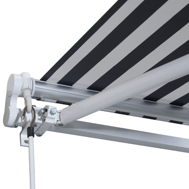 Тент Outsunny Folding Arm з ручною рукояткою 3,5x2,5 м сірий білий сонцезахисний захист з алюмінію та поліестеру для балкона патіо