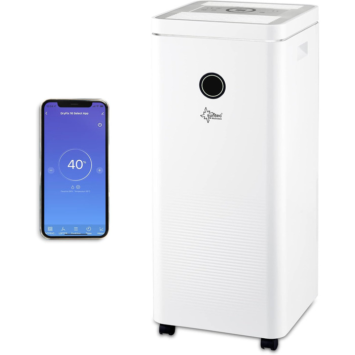 SUNTEC DryFix 20 PRO: Електричний осушувач повітря 20 л/день, 63 м², 3-в-1 (осушувач, очищувач, сушарка)