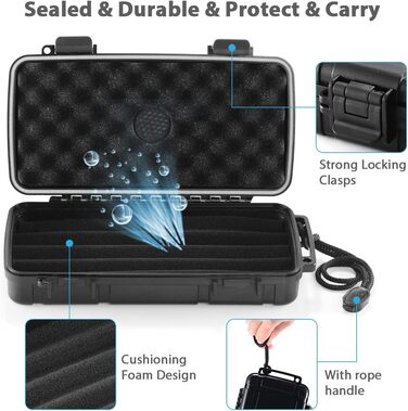 Портативний цигарковий вологозберігач-кейc для подорожей, водонепроникний, на 10 цигарок (23,8 x 12,7 x 9,6 см)