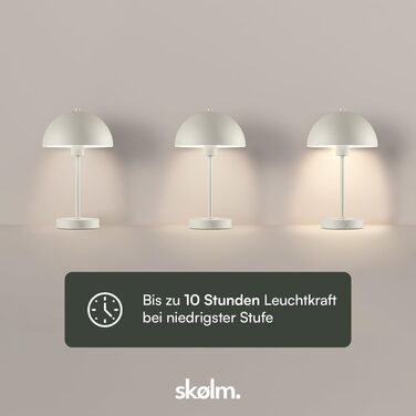 LED настільна лампа Skølm Aeriala: диммування, USB-C зарядка, тепле світло, до 10 годин роботи, метал, бежевий, енергоклас G