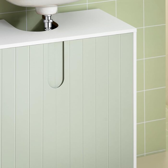 Підставка під раковину SoBuy 60 см, шафка для ванної кімнати з регульованою полицею, меблі для ванної кімнати, тумба під раковину 60x30x60 см, BZR139-GR