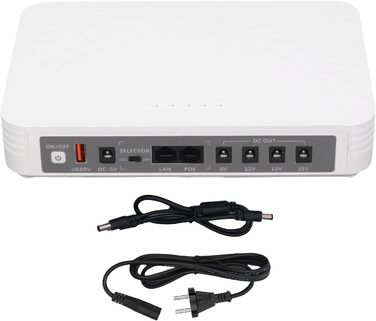 Mini UPS 8000mAh з голосовим підключенням, DC 5V 9V 12V POE 15V 24V, USB 5V 2A, захист від перенапруги, блок живлення для роутерів, модемів, камер (EU-штекер)