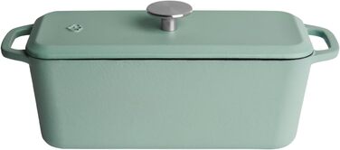 Форма для випічки Springlane з чавуну з кришкою 3L, емальована, для хліба, паштетів та запіканок, 33,5 x 13 см, м'ятного кольору