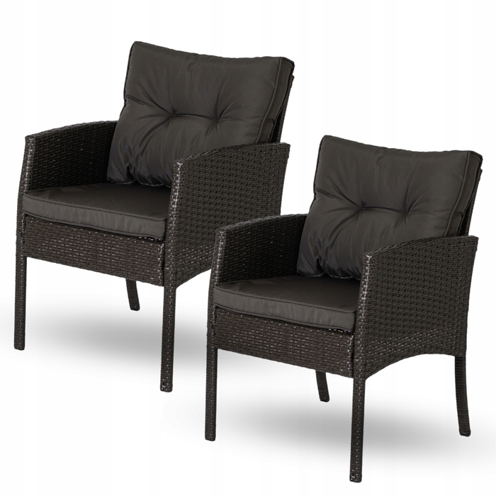 Комплект садових меблів із техноротанга MEBEL ELITE, чорний, 6 предметів