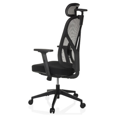 Офісне крісло / Крісло з поворотним механізмом RALOO ECO, сидіння з тканини / спинка з сітчастої тканини, чорного кольору, hjh OFFICE