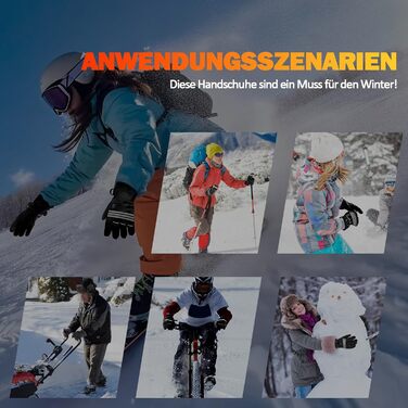 Гріючі рукавички для чоловіків та жінок, акумулятор 5000mAh*2, 7.4V, 4 режими нагріву, водонепроникні, для зимових видів спорту та катання на лижах