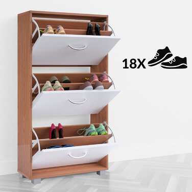 Тумба для взуття бук/білий 115x60x24см