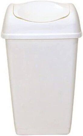 Кольорове пластикове відро для сміття axentia з відкидною кришкою для кухні та ванної, відро для сміття з відкидною кришкою, місткість близько літра(25 л, білий)