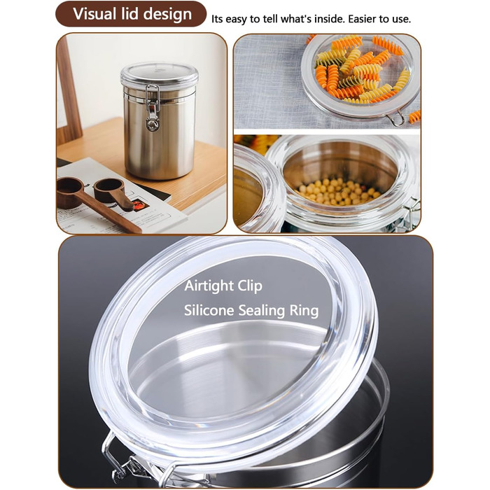 Набір контейнерів для зберігання продуктів (2 шт, 1.8L, нержавіюча сталь)