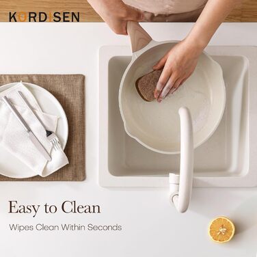 Набір сковорідок Kordisen з антипригарним керамічним покриттям 20/24/28 см, 3 шт. - здорове, безпечне посуд без PFOA та PFAS