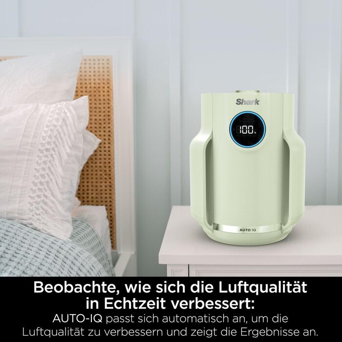 Повітряний фільтр Shark NeverChange HP150EU: для приміщень до 60 м², HEPA-фільтр на 5 років, уловлює 99,97% алергенів, авто-режим, тиха робота, LED-дисплей, білий