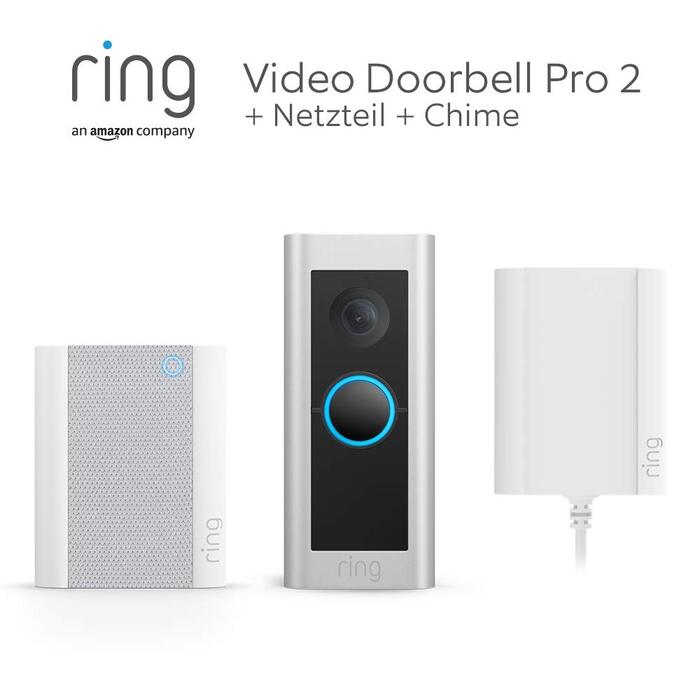 Відеодзвінок Ring Pro (Amazon) | Камера відеодзвінка, 1536p HD, панорамний огляд, 3D-датчик руху, Wi-Fi, тільки пристрій