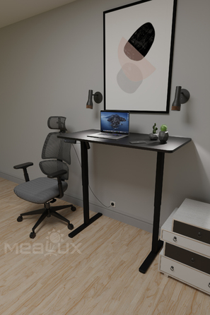 Комплект Mealux PowerDesk Lite Black + Leo Air Plus Grey (арт. EVO-201 Lite B/B +Y 546 KBG)