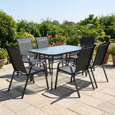 Комплект садових меблів Go Garden, метал, чорний, 7 предметів