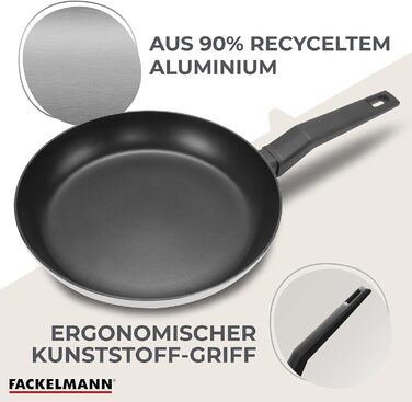 Сковорідки Fackelmann з 2 частин Balance з антипригарним покриттям, перероблений алюміній, ергономічна ручка (28 см)