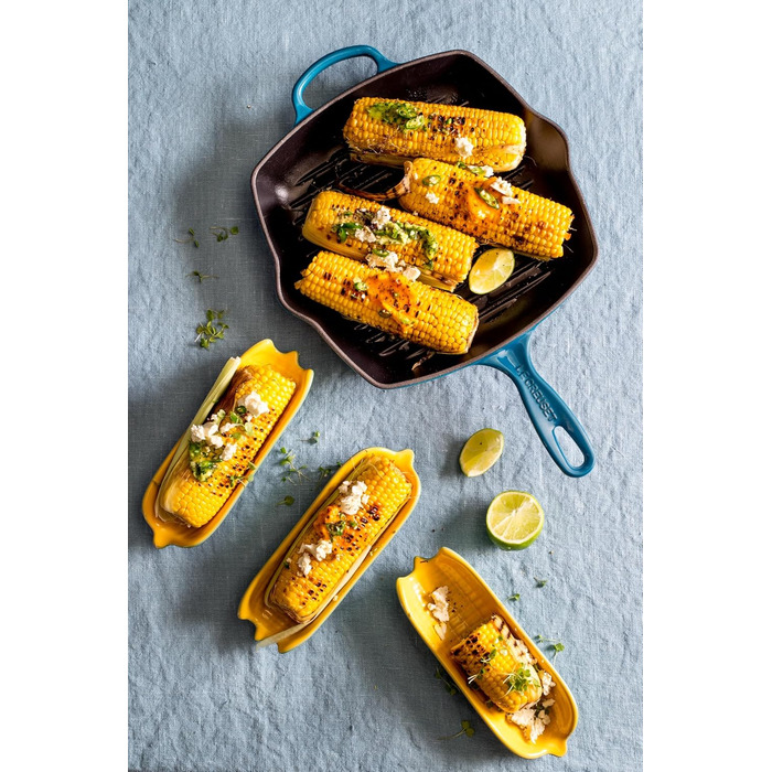 Гриль чавунний емальований Le Creuset, квадратний, 26 см, колір Meersalz Grün (Schalotte)