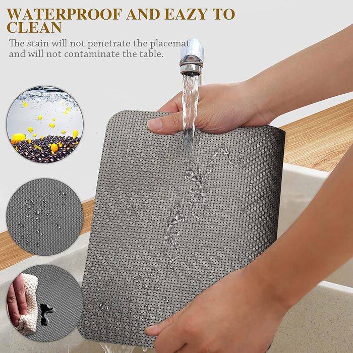 Набори серветок на стіл, 6 шт., чорні, миючі, підставки під тарілки, серветки для дітей, осінні, шкіряні, підставки під тарілки