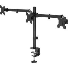 Підставка для моніторів BONTEC на 3 монітори, 13-24 дюйми, LED/LCD, регульована, VESA 75/100, чорна