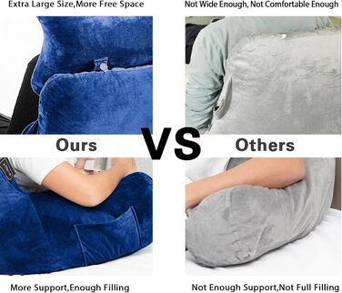 Підлогове крісло-мішок для читання в ліжку, диван, дорослий, з кишенею, синього кольору