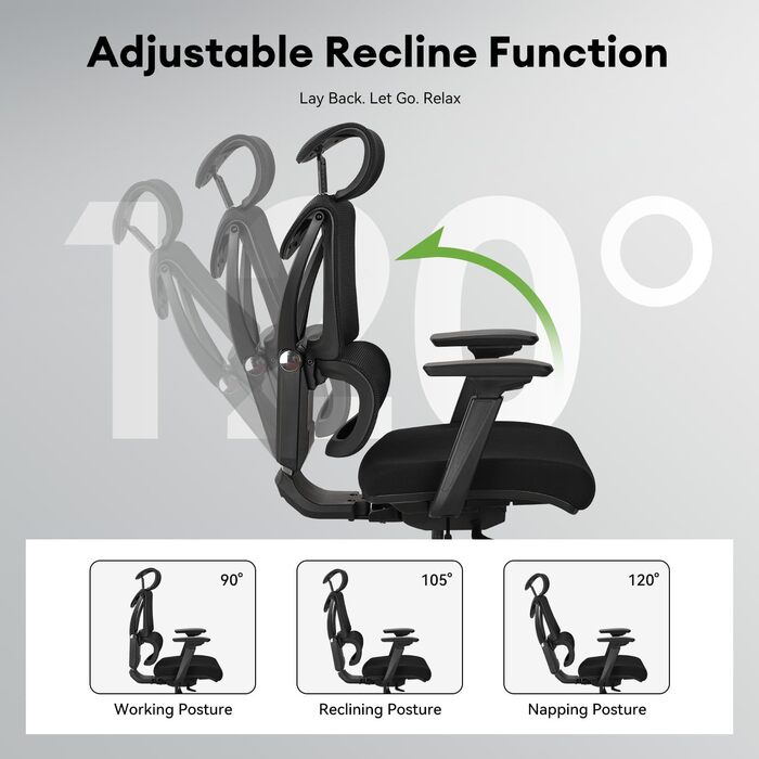 Офісний крісло Musso V900 Structure Master: ергономічний дизайн, регульована спинка, підтримка попереку, 4D підлокітники, підголовник. Для дому та офісу. Без підніжки.