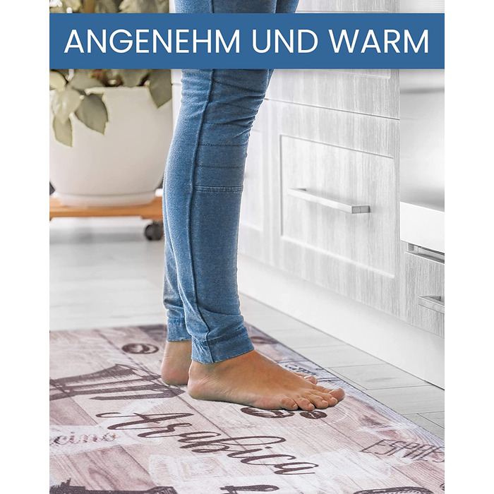 Кухонний килим Primaflor-високоякісна кухонна доріжка-міцний килимок для передпокою-Нековзна доріжка для килимів - 50 x 150 см - (50x150 см, кавово-сірий)