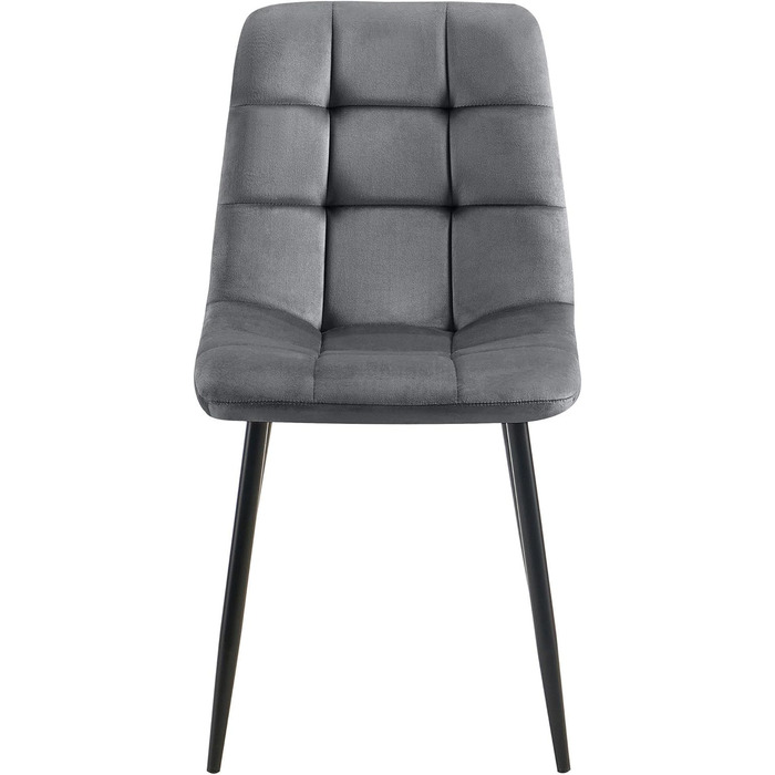 Набір з 4-х м'яких кухонних стільців CLP Asti, темно-сірий, до 150 кг