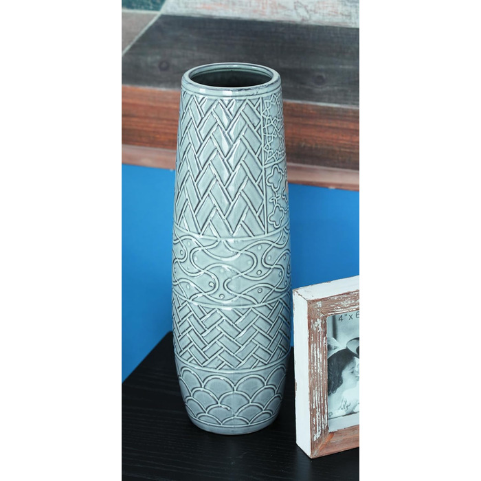 Ваза декору Deco 79 74687 Birnenform, кераміка з золотистими акцентами, чорна, 12,7 x 17,8 см