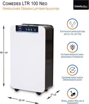 Електричний осушувач повітря Comedes LTR 100 NEO - 12л/24г, до 50м²